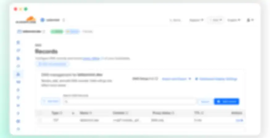 Cloudflare DNS settings
