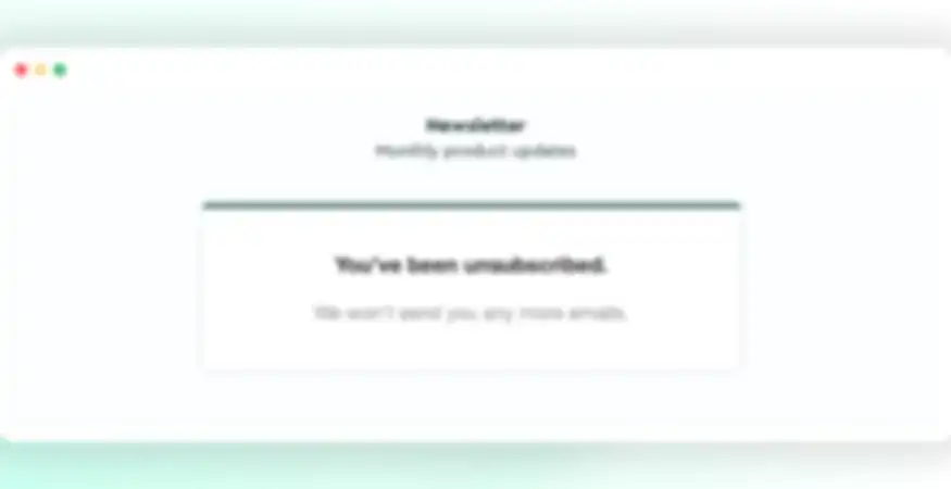 Page de désinscription e-mail