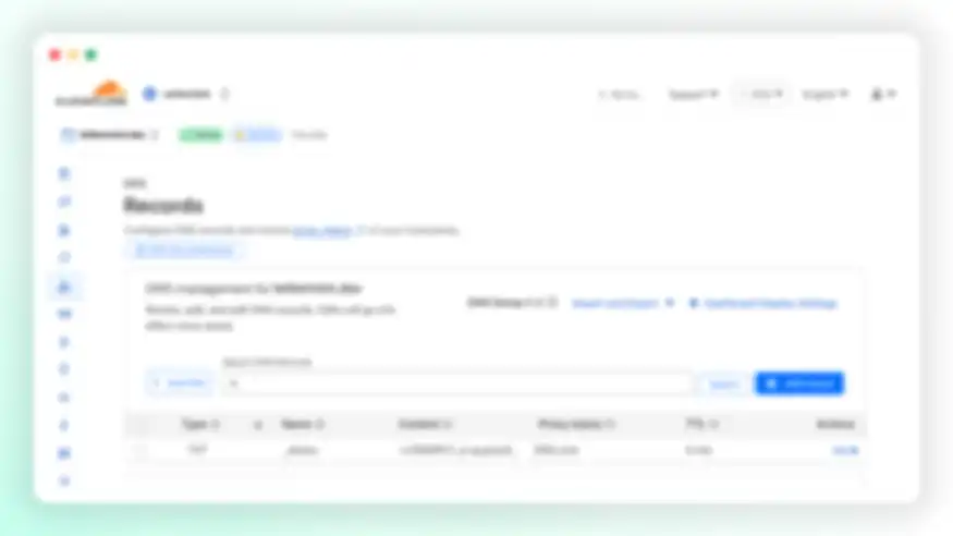Cloudflare DNS settings