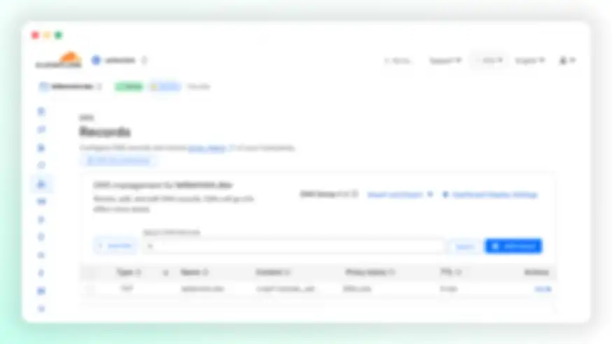 Cloudflare DNS settings