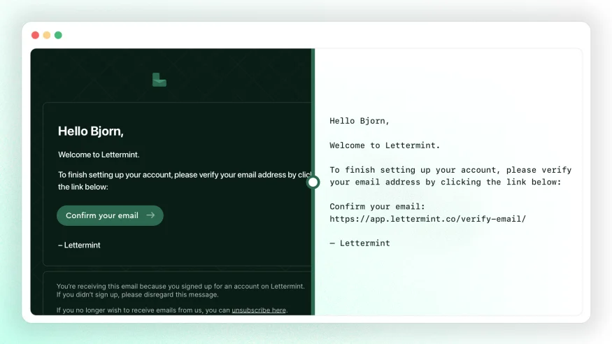 Plain text fallback in Lettermint