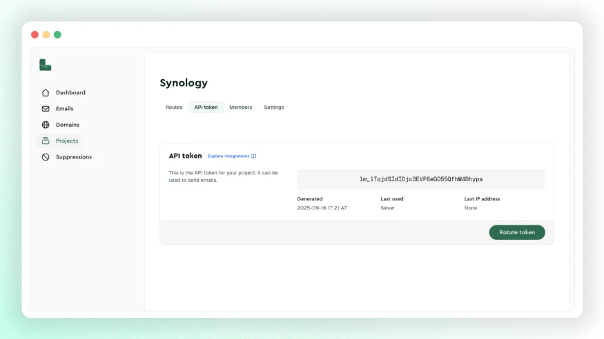 Token API Lettermint